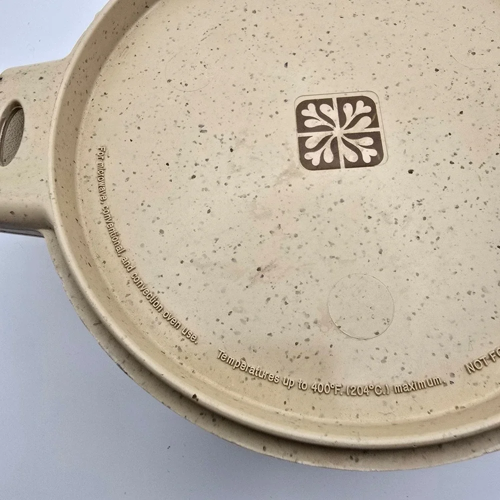 LittonWare Casserole Dish Lid Tan Speckled Microwave Convection 39277